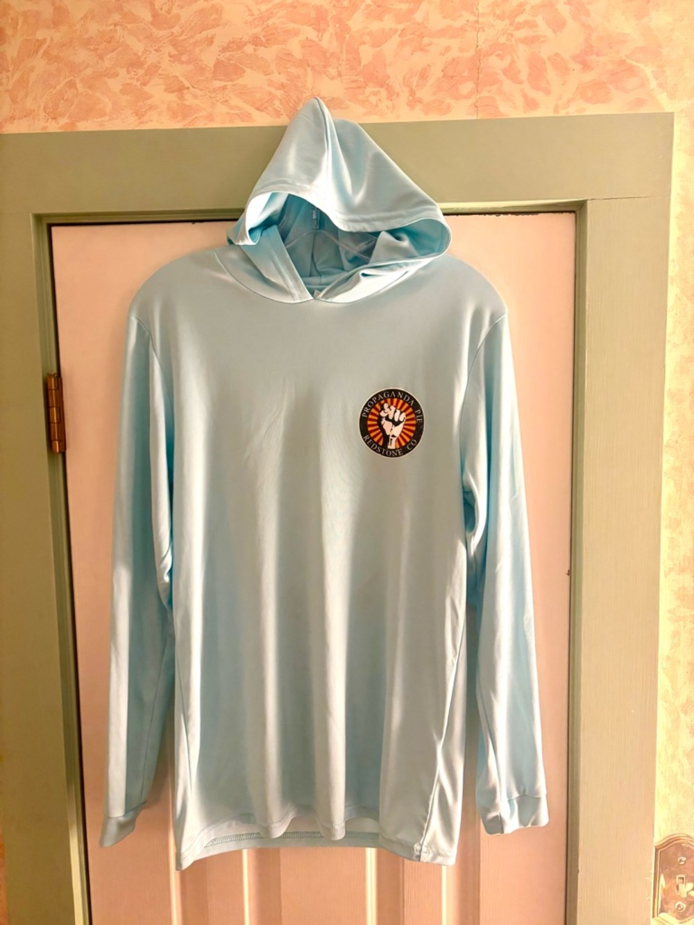 PARAGON Light Blue Hooded Long-Sleeve Hoodie with logo